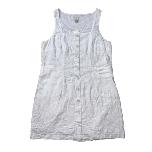 A New Day Womens White Sleeveless Button-Front Dress With Pockets Size Small - Picture 4 of 11